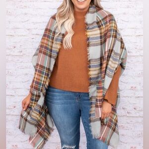Plaid Blanket Shawl